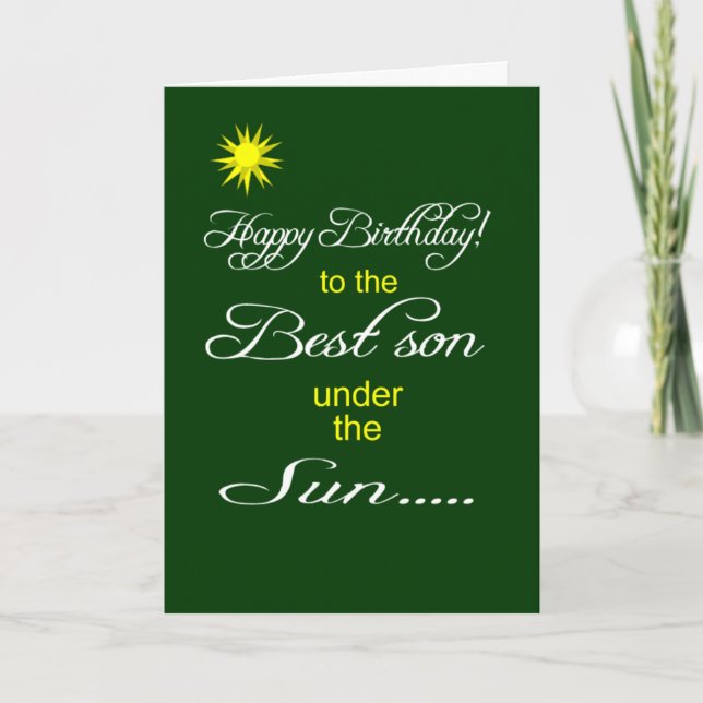 Best son under the sun happy birthday wish card (Front)