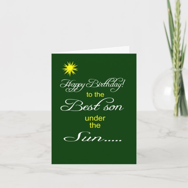 Best son under the sun happy birthday wish card (Front)