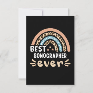 Best Sonographer ever Leopard Rainbow Gift Mum Card