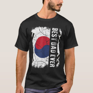 Best South Korean Dad Ever South Korea Flag Father T-Shirt