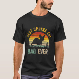 Best Sphynx Cat Dad Ever Vintage Retro 70s T-Shirt