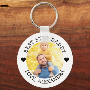 Best Step Daddy Photo Personalised  Key Ring