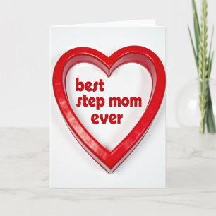 Best Step Mom Ever Heart Card