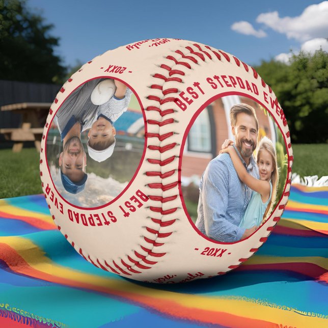 Best Stepdad Ever 4 Photos Father`s Day Baseball (Creator Uploaded)