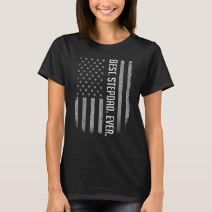Best Stepdad Ever American Flag   For Father's Day T-Shirt