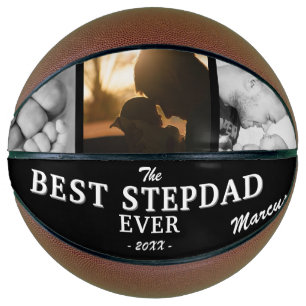 Best Stepdad Ever Father`s Day Keepsake 3 Photo Basketball