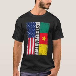 Best Stepdad Ever Father's Day Cameroon Us Flag T-Shirt