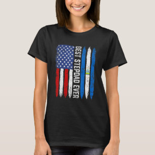 Best Stepdad Ever Father's Day Nicaragua Us Flag T-Shirt