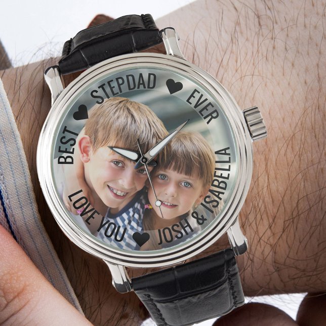 Best Stepdad Ever Personalised Photo Watch (Creator Uploaded)