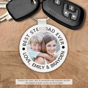 BEST STEPDAD EVER Photo Personalised Key Ring