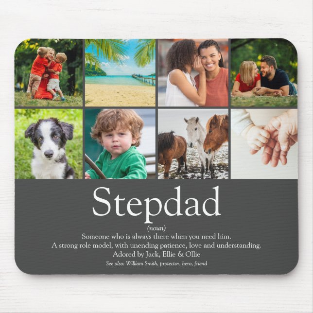 Best Stepdad Stepfather Quote Photo Collage Mouse Pad (Front)