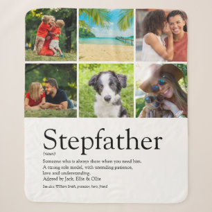 Best Stepfather, Stepdad Definition 6 Photo Fun Sherpa Blanket