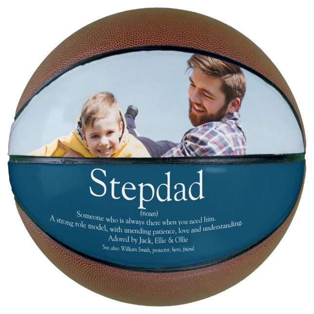 Best Stepfather Stepdad Ever Definition Photo Blue Basketball (Front)