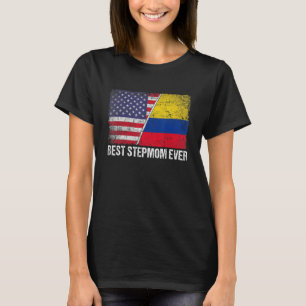 Best Stepmom Ever Mother's Day Colombia Us Flag T-Shirt