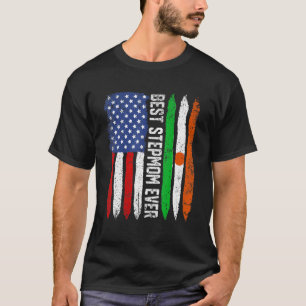 Best Stepmom Ever Mother's Day Niger Us Flag Retr T-Shirt