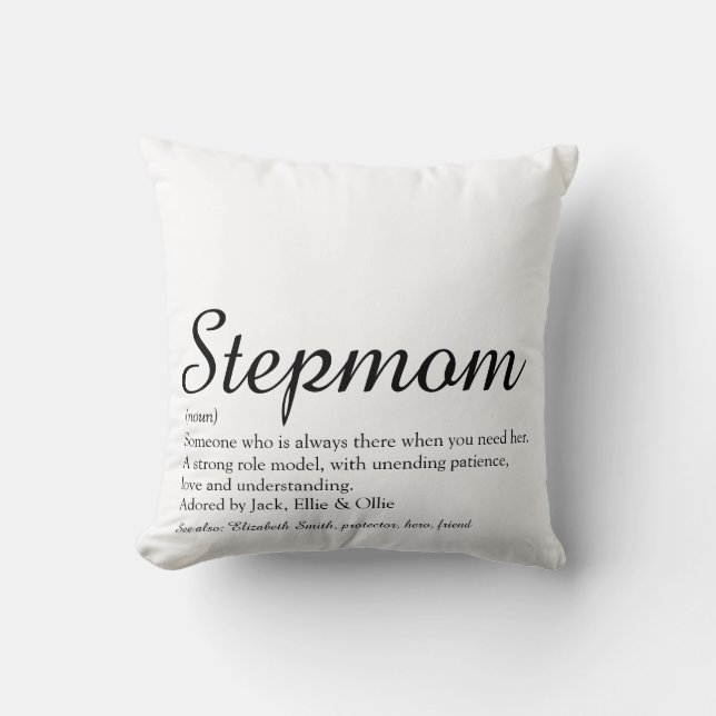 Best Stepmom, Stepmother Definition Script Cushion (Front)