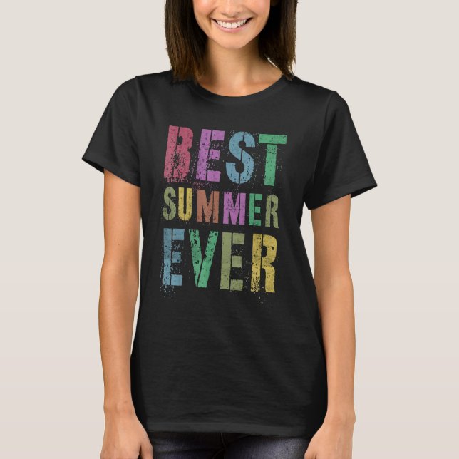 Best Summer Ever Camp Last Day Of Vacation Sign Au T-Shirt (Front)