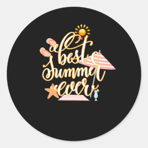 Best Summer Ever Classic Round Sticker