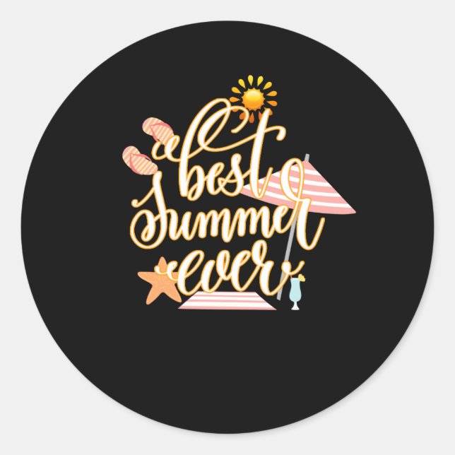 Best Summer Ever Classic Round Sticker (Front)