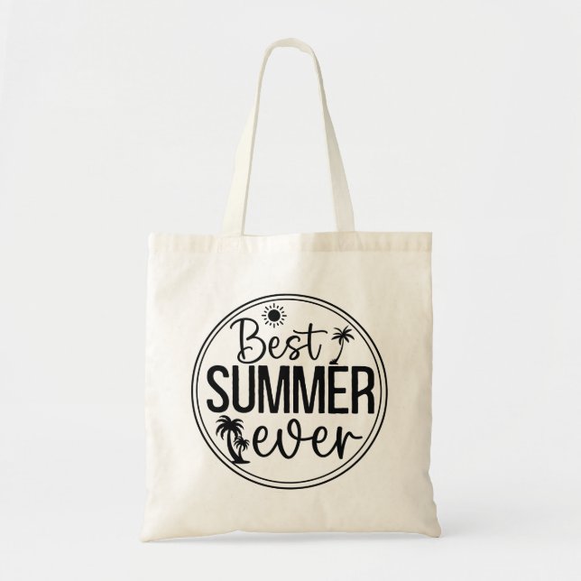 Best Summer Ever Cute Quote Tote Bag (Front)