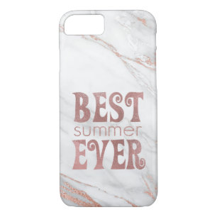 Best Summer Ever Rose Gold Text on Marble iPhone 8/7 Case