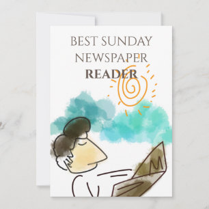 Best Sunday Newspaper Reader Father's Day Holiday Card