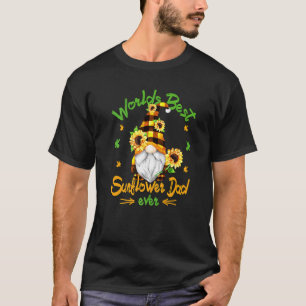 Best Sunflower Dad  Gardener Grandpa Hippie Gnome T-Shirt