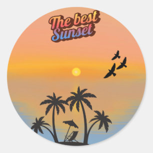 Best sunset. classic round sticker