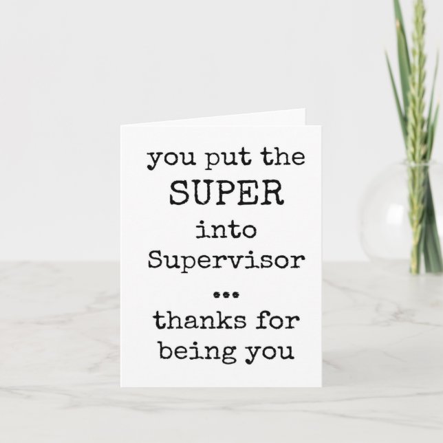 Best Supervisor Card, Appreciation, Minimalist Card (Front)