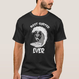 Best Surfer Ever Skeleton Chasing Waves Surfing T-Shirt