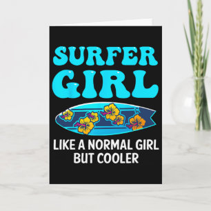 Best Surfing Art For Girls Women Beach Surfer Surf Card