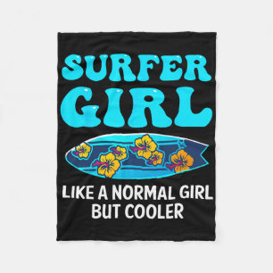 Best Surfing Art For Girls Women Beach Surfer Surf Fleece Blanket