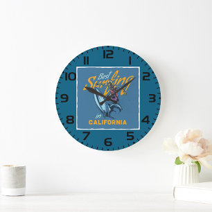 Best Surfing In California Large Clock