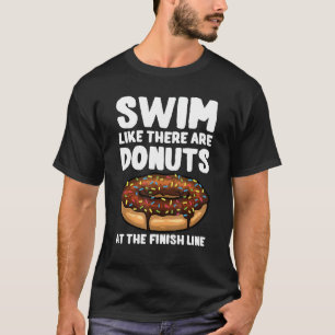Best Swimming Art For Men Women Swimmer Doughnut L T-Shirt