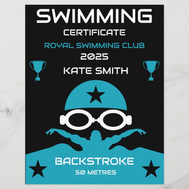 Best Swimming Award (Front)