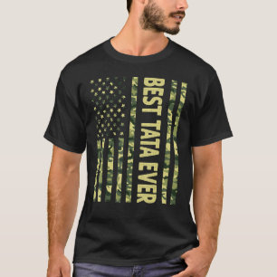 Best Tata Ever Us American Flag Grandpa Father's T-Shirt