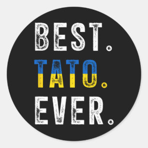 Best Tato Ever Ukrainian Father Dad Ukraine Flag Classic Round Sticker