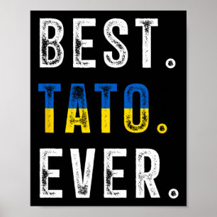 Best Tato Ever Ukrainian Father Dad Ukraine Flag  Poster