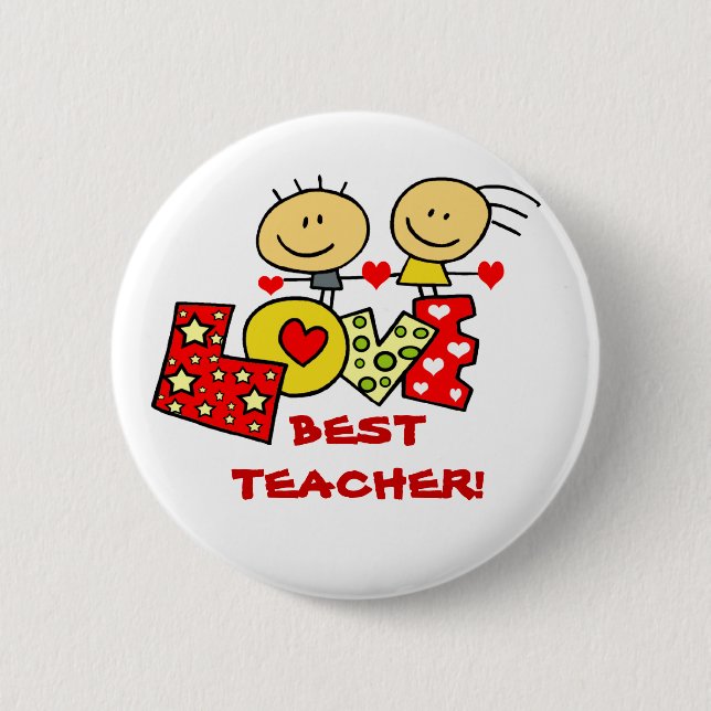 BEST TEACHER 6 CM ROUND BADGE (Front)