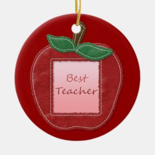 Best Teacher Apple Ceramic Tree Decoration