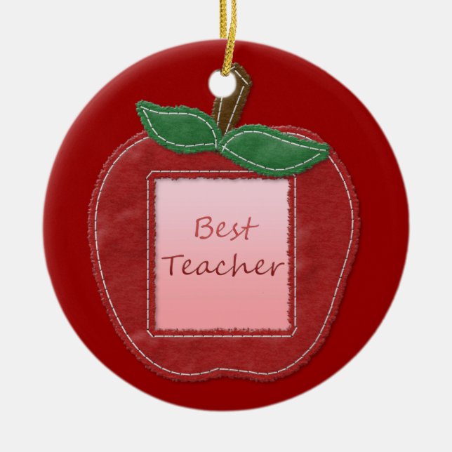 Best Teacher Apple Ceramic Tree Decoration (Front)
