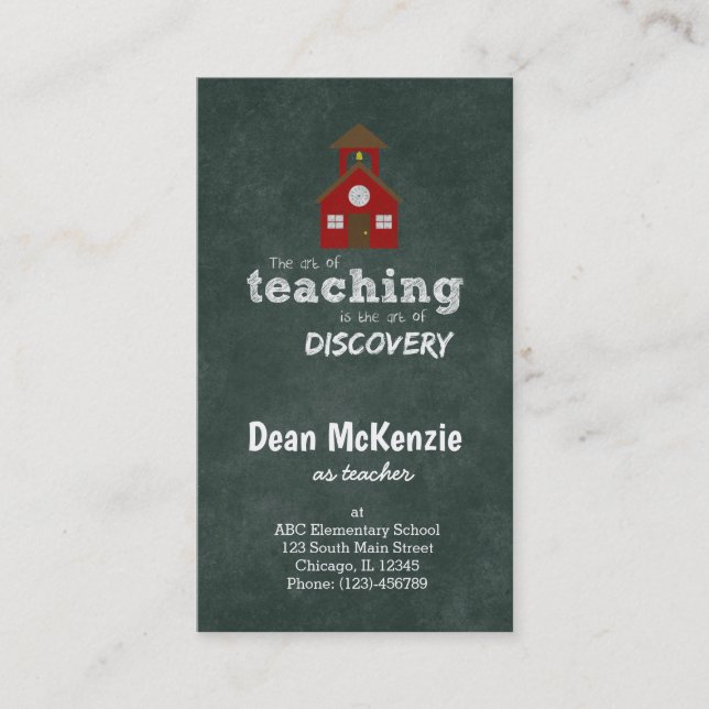 Best Teacher appreciation quote Business Card (Front)