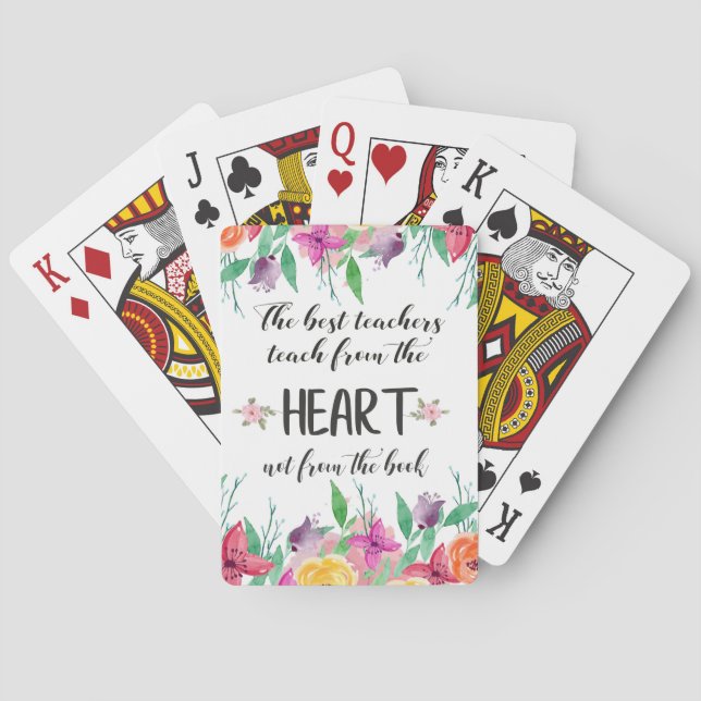 Best teacher Appreciation quote Thank you gift Playing Cards (Back)
