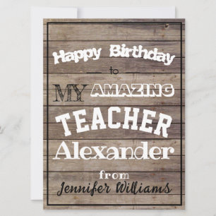 Best Teacher Birthday card for him custom