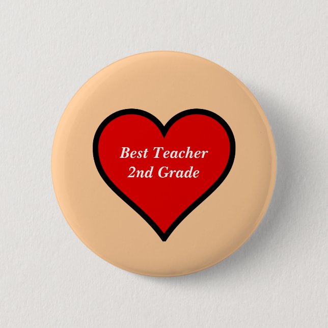 Best Teacher Button (Personalise) (Front)