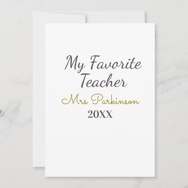 Best teacher ever add name date year simple school invitation (Front)