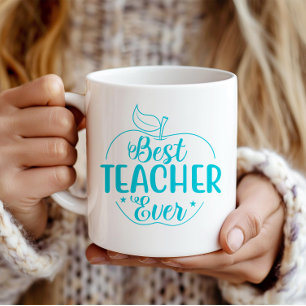 Best Teacher Ever Apple Personalised Coffee Mug