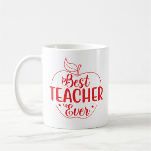 Best Teacher Ever Apple Personalised Coffee Mug