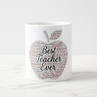 Best Teacher Ever Apple Word Art Coffee Mug