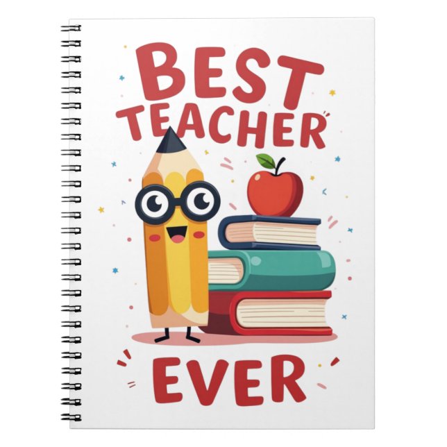 Best Teacher Ever Appreciation Gift Notebook (Front)